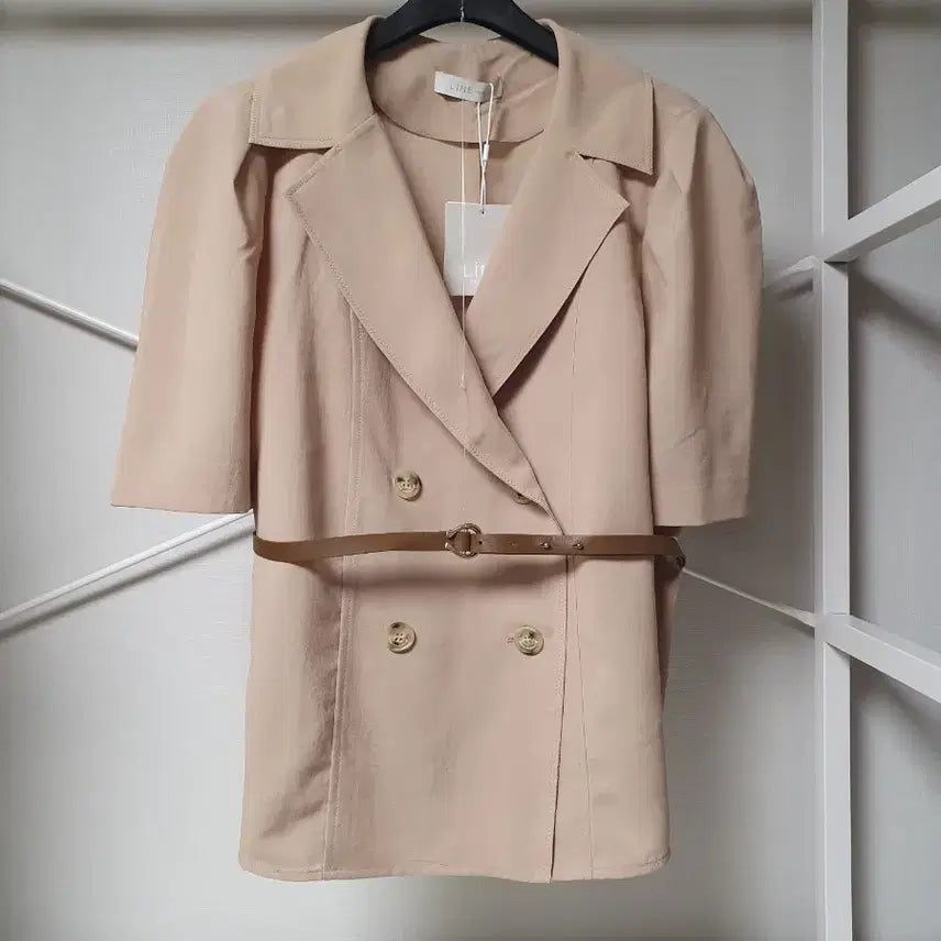 [BUNJANG] LINE EDITION Double Button Belt Jacket / 새상품 라인어디션  여름 반팔 자켓 77