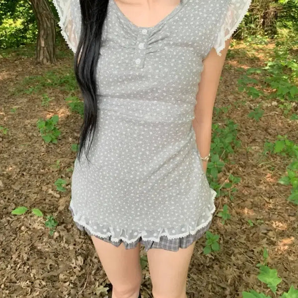 [BUNJANG] Ugly Shadow Lace Sleeveless Top / 어글리쉐도우 레이스 슬리브리스