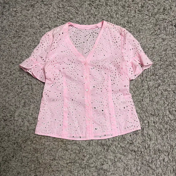 [BUNJANG] Sisley Eyelet Blouse / 시슬리 아일렛 블라우스