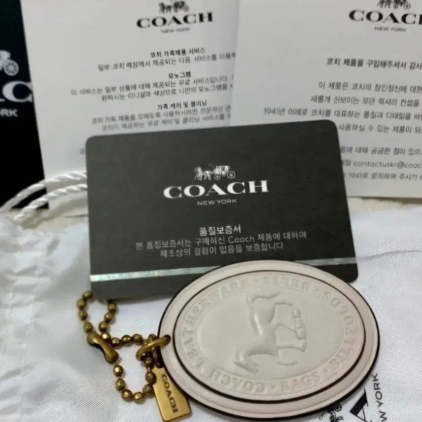 [BUNJANG] Coach Genuine Leather Bag Charm Keychain / 코치 키링 백참