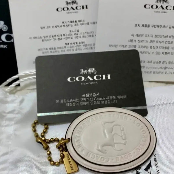 [BUNJANG] Coach Genuine Leather Bag Charm Keychain / 코치 키링 백참