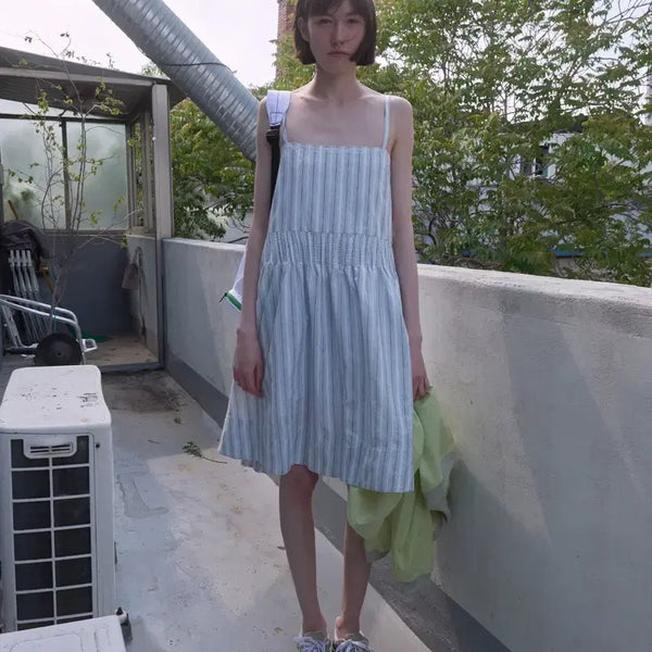[BUNJANG] No Contents Stripe Sleeve Dress / 노컨텐츠 슬리브원피스