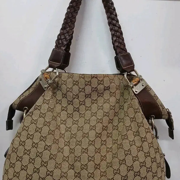 [BUNJANG] Gucci GG Logo Bamboo Detail Clutch Bag / 구찌  가방