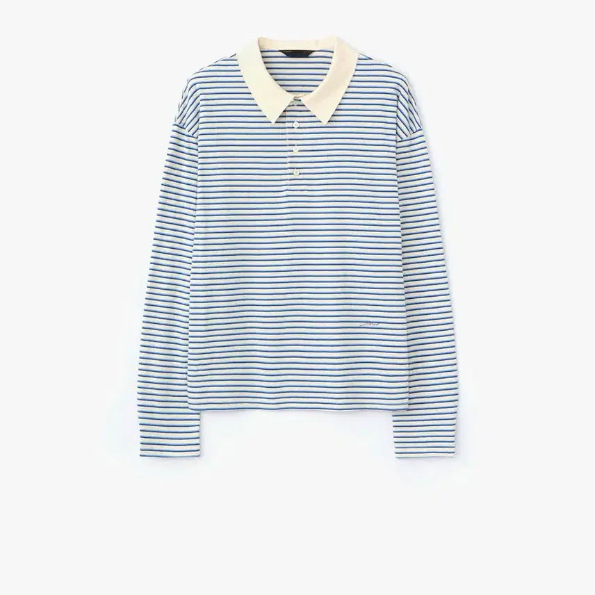 [BUNJANG] Lemond Essential Stripe Long Sleeve - Blue / 르마드 에센셜 스트라이프 롱 슬리브 - BLUE 2size