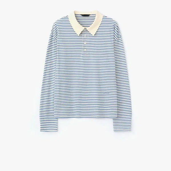 [BUNJANG] Lemond Essential Stripe Long Sleeve - Blue / 르마드 에센셜 스트라이프 롱 슬리브 - BLUE 2size