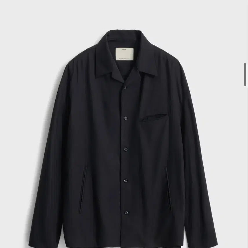 [BUNJANG] Pottery Wool Flannel Open Collar Shirt Black / 포터리 울 플란넬 오픈 칼라 셔츠 블랙