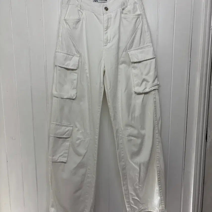 [BUNJANG] Zara White Denim Cargo Pants Women's Size 26 / 자라 화이트 데님 카고팬츠 여성26인치 ㅡ0728