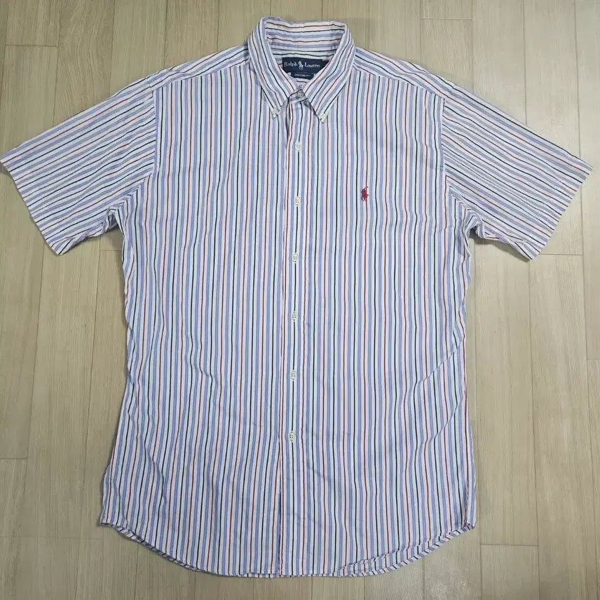 [BUNJANG] Ralph Lauren Custom Fit Striped Short Sleeve Shirt Size 42 / 랄프로렌 커스텀핏 스트라이프 반팔셔츠 42
