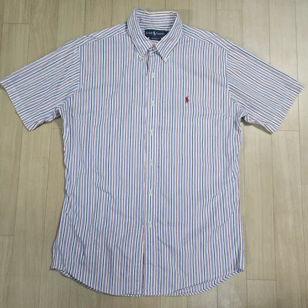 [BUNJANG] Ralph Lauren Custom Fit Striped Short Sleeve Shirt Size 42 / 랄프로렌 커스텀핏 스트라이프 반팔셔츠 42