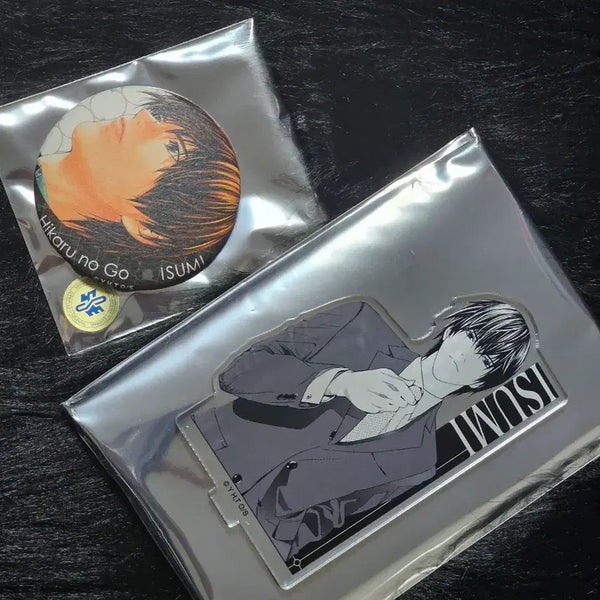 [BUNJANG] Hikaru no Go Izumi Acrylic Stand + Badge Bundle Set / 고스트바둑왕 히카루의 바둑 원화 쿠지 이즈미 아크릴 스탠드 + 뱃지 일괄