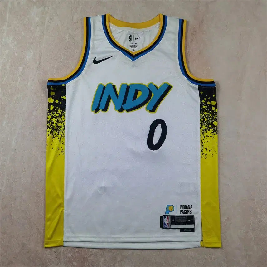 [BUNJANG] Halliburton 2025 White City Edition Basketball Jersey / 2025년형 워킹홀리데이 핼리버튼 0호 화이트시티판 뉴프린트 농구복