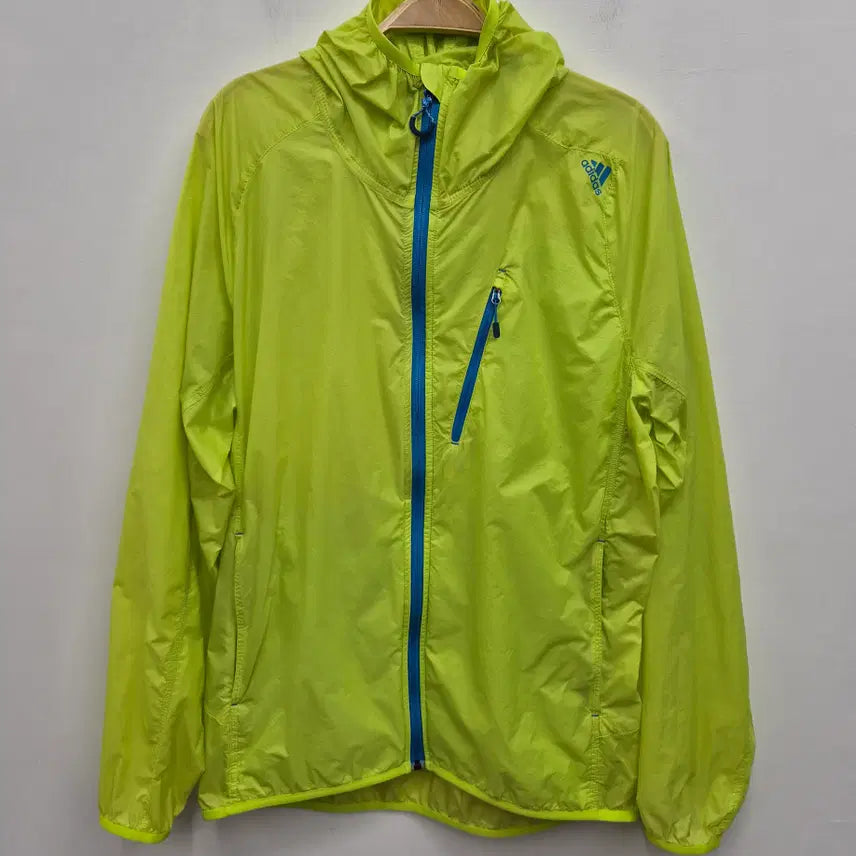 [BUNJANG] Adidas Men's Windbreaker Fluorescent Size 110 / 아디다스 남성 바람막이 110사이즈