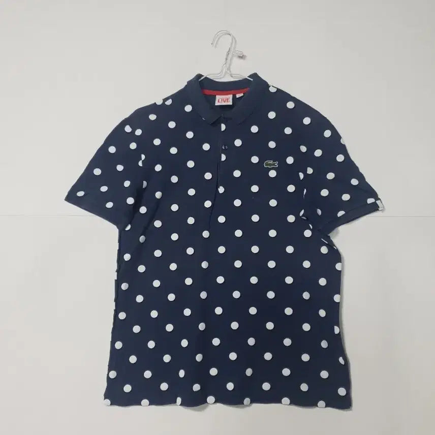 [BUNJANG] Lacoste Navy Polka Dot Polo Shirt / 라코스테 카라티 네이비 도트 0445