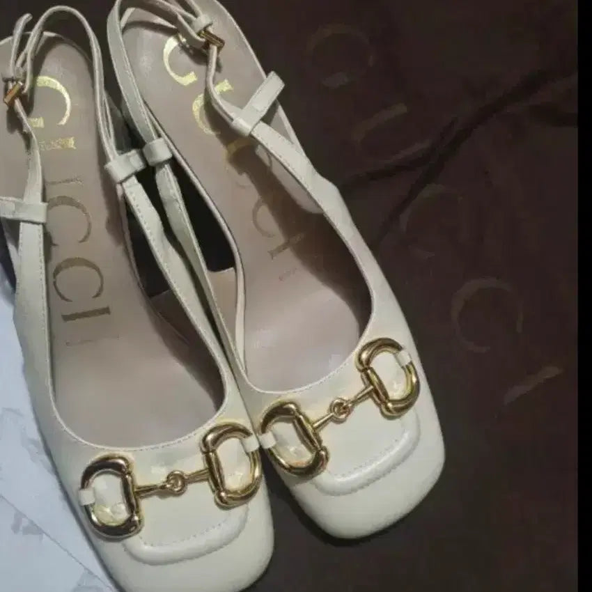[BUNJANG] Gucci Horsebit Slingback Pumps Ivory / 구찌 홀스빗 슬링백 펌프스 아이보리240구찌 홀스빗 슬링백 힐아이보리 37.실착용5회