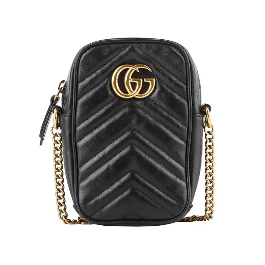 [BUNJANG] Gucci 598597 GG Marmont Matelassé Mini Crossbody Bag / 구찌 598597 GG 마몽 마틀라쎄 미니 크로스백 33403K