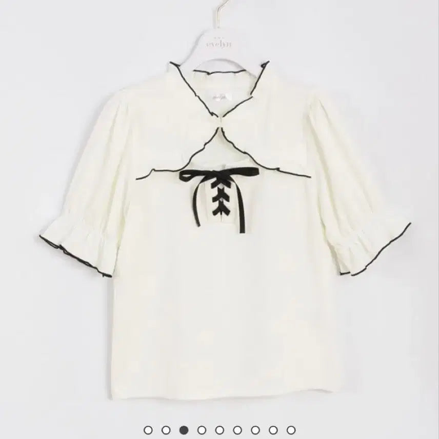 [BUNJANG] EBLIN Short Sleeve Blouse White / 에블린 반팔 블라우스 화이트 판매 양산형 양지뢰 지뢰계