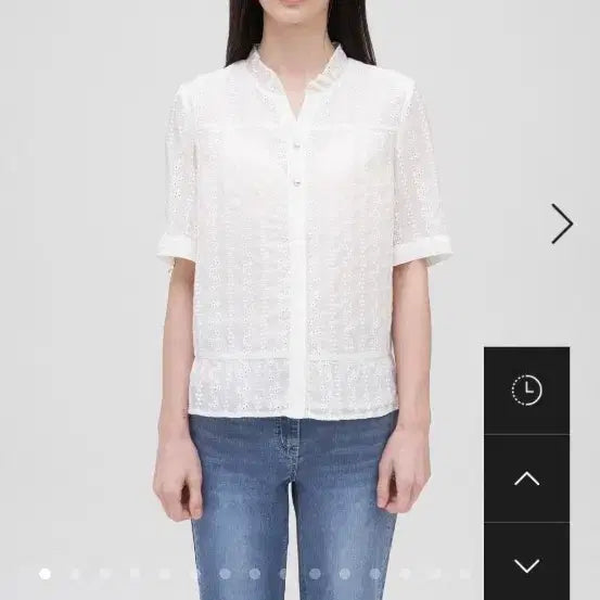[BUNJANG] Olivia Lauren Frill Lace Embroidered Blouse / OVLR 올리비아로렌 프릴 레이스 자수 블라우스