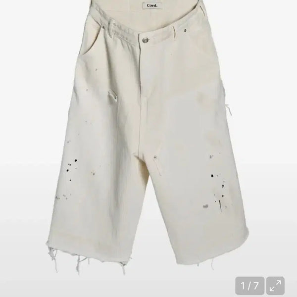 [BUNJANG] CORD Painted Washed Bermuda Shorts_Ivory L / CORD 페인티드 워시드 버뮤다 팬츠_IV L