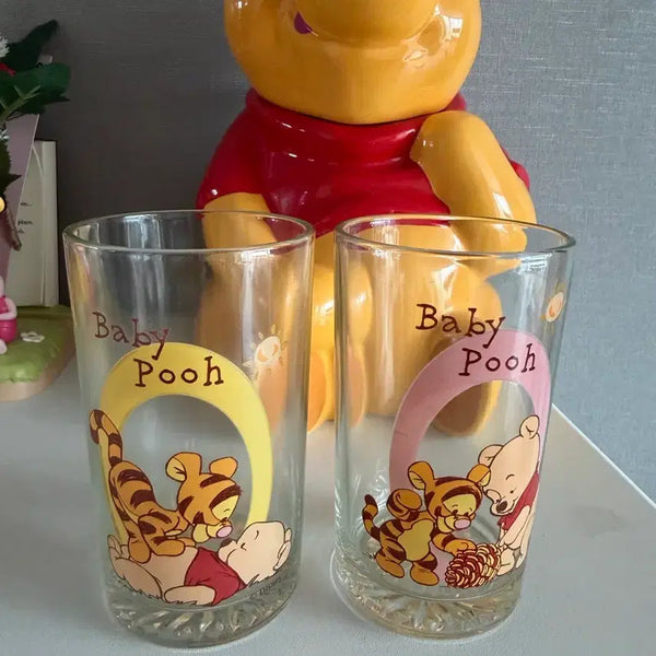 [BUNJANG] Disney Baby Pooh Retro Glass Cup Set (2 Types) / 고전 베이비푸 (곰돌이푸) 레트로 컵 2종세트