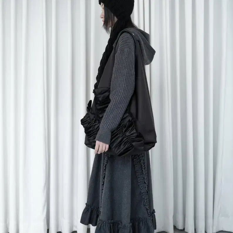 [BUNJANG] Saenggin Studio Ruffle Bag Black / 생긴스튜디오 러플백