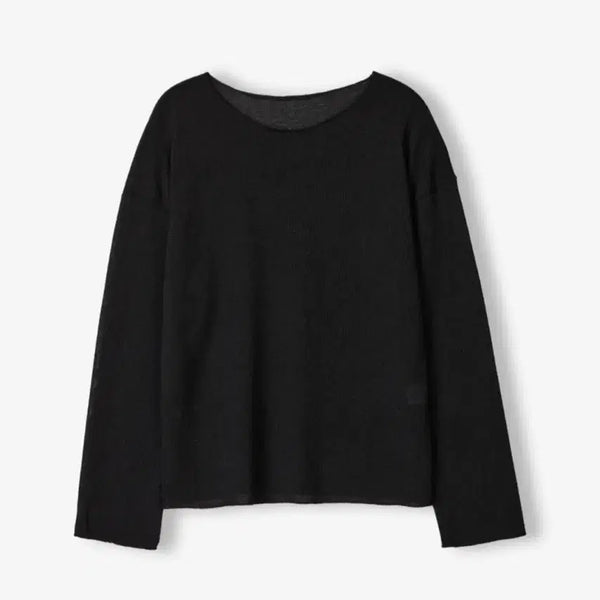 [BUNJANG] A.K.R.I.S. Knit Round Neck T-Shirt Black / [새상품] 에크리스 니트지 티셔츠