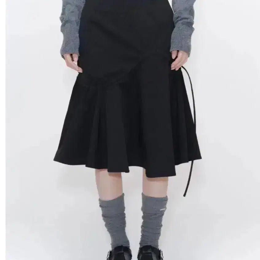 [BUNJANG] MiseKi Seoul Shirring Ruffle Midi Skirt / 미세키서울 셔링 러플 미디 스커트