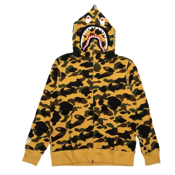 [BUNJANG] BAPE Shark Hoodie Yellow Camo M / 정품보장) 베이프 샤크 후드집업 옐로우 카모 M