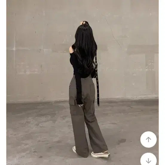 [BUNJANG] HININEK Aiki Cargo Wide Long Pants Mocha Grey S / 히니크 현재 판매 x 아이키 카고 와이드 롱 팬츠 모카그레이 S