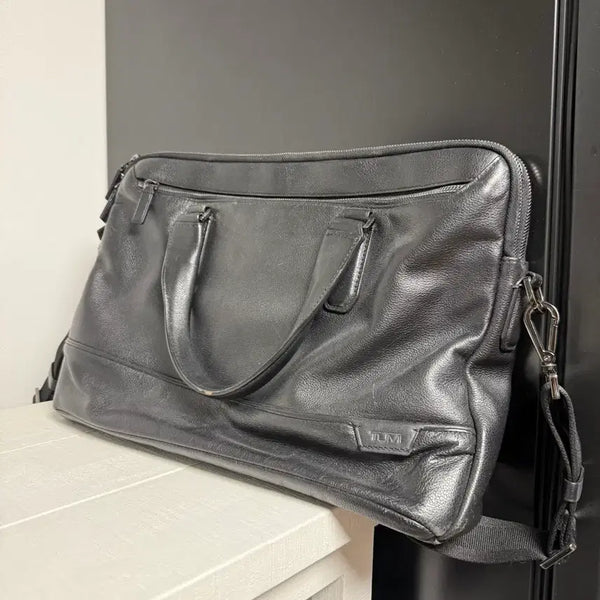 [BUNJANG] Tumi Harrison Sycamore Leather Briefcase Black / 투미 해리슨 시카모어 레더 브리프케이스 블랙 가죽 서류가방