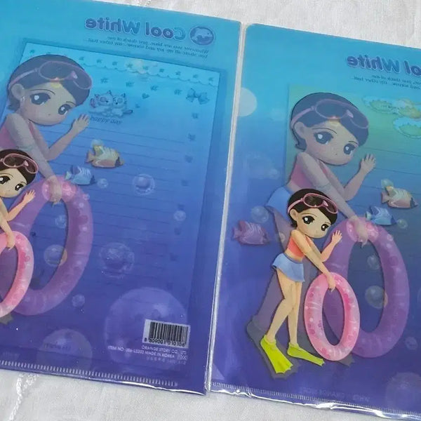 [BUNJANG] Orange Story Cool White File and Letter Set / 오렌지스토리 편지지 파일 화일 고전문구 쿨화이트 지류 팬시