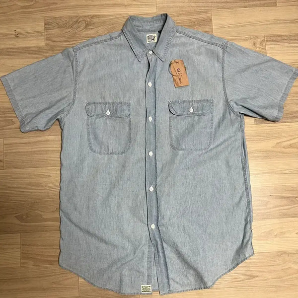 [BUNJANG] ORSLOW Chambray Short Sleeve Work Shirt / (ORSLOW)오어슬로우 샴브레이 반팔 워크 셔츠