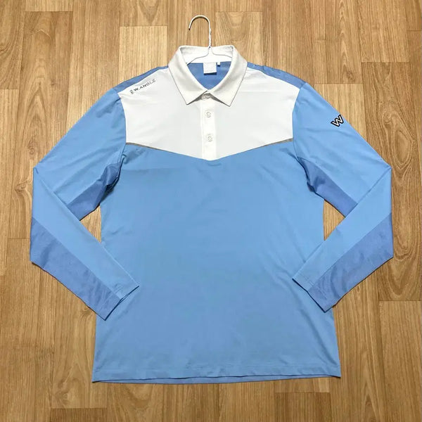 [BUNJANG] Wide Angle Men's Long Sleeve Golf Polo Shirt Size 100 / 택포 ) 남성100 와이드앵글 골프웨어 긴팔카라티 판매