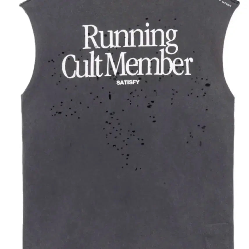 [BUNJANG] SATISFY MOSS TECH Muscle T-Shirt Aged Black XL / [XL] 새티스파이 모스테크 머슬 티셔츠 에이지드 블랙