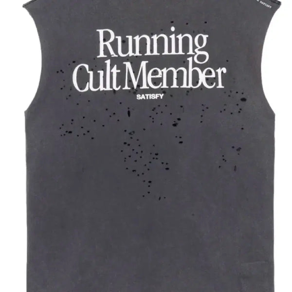[BUNJANG] SATISFY MOSS TECH Muscle T-Shirt Aged Black XL / [XL] 새티스파이 모스테크 머슬 티셔츠 에이지드 블랙
