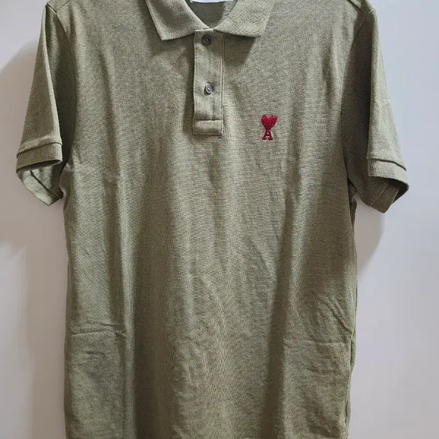 [BUNJANG] Olive Color Short Sleeve T-Shirt / 아미 카라 반팔티