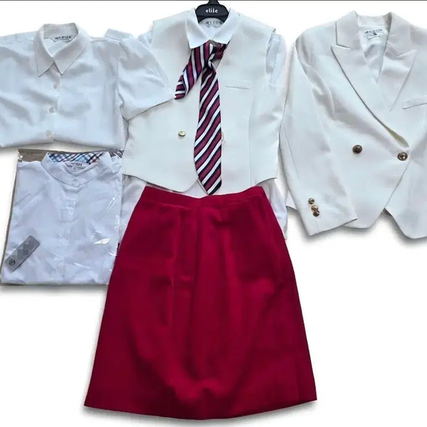 [BUNJANG] Women's School Uniform Set / 예쁜 여자교복 실습복 세트r33f