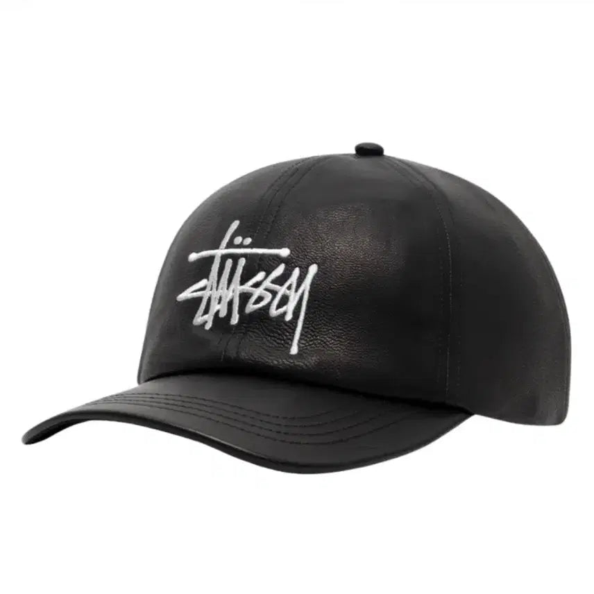 [BUNJANG] Stussy Basic Leather Strapback Cap Black / 스투시 베이직 레더 스트랩백 캡 블랙