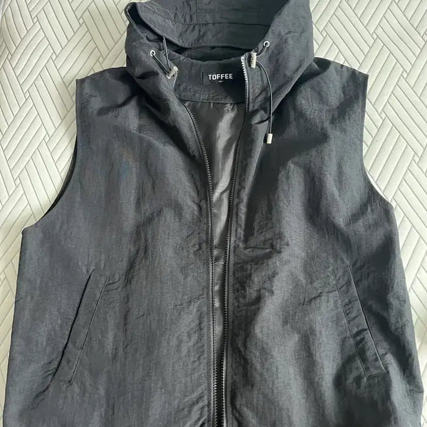 [BUNJANG] Topi Nylon Hooded Zip-up Vest / 토피 나일론 후드집업 베스트