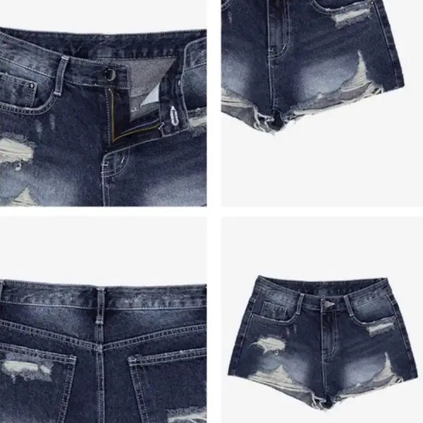 [BUNJANG] Denim Distressed Wash Shorts / 청바지 숏팬츠 데미지 워싱 반바지