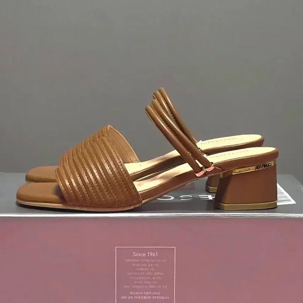 [BUNJANG] Esqualo Portfolio Lambskin Sandals / 에스콰이아 포트폴리오 양가죽 샌들 235 [새상품]