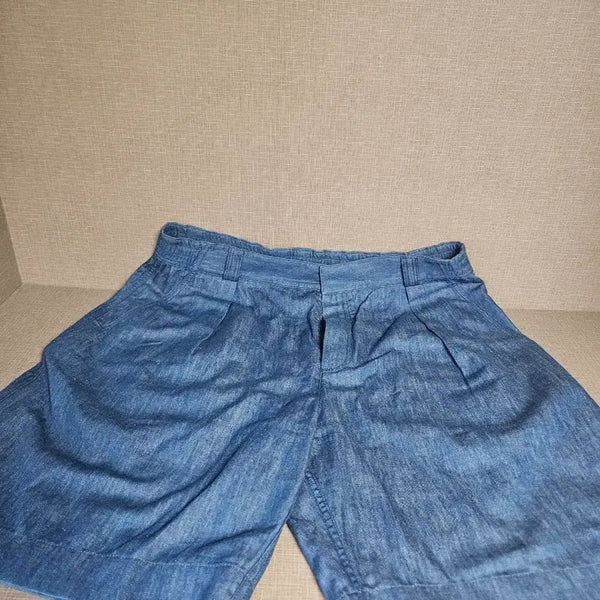 [BUNJANG] Loro Piana Linen Blue Wide Shorts / 로로피아나 린넨 청 와이드 숏팬츠