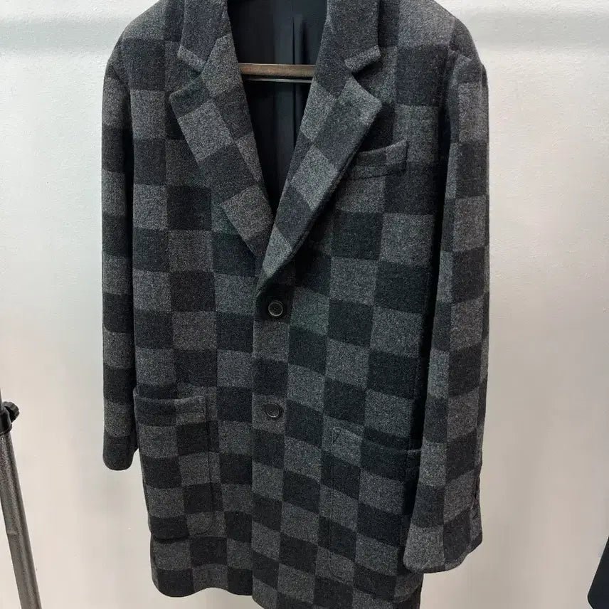 [BUNJANG] AMI Paris Block Check Wool Coat / 100) 아미 블록체크 울코트