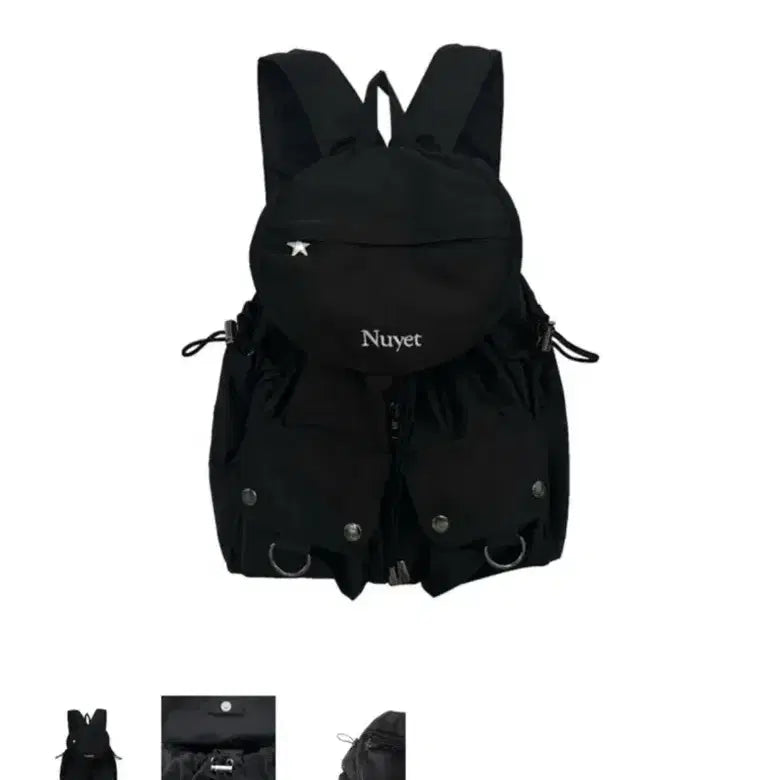 [BUNJANG] Nuet Black Round Pocket Backpack / 교환> 누엣 블랙 라운드 포켓 백팩 쓰리타임즈 아콘 백팩으로 교환