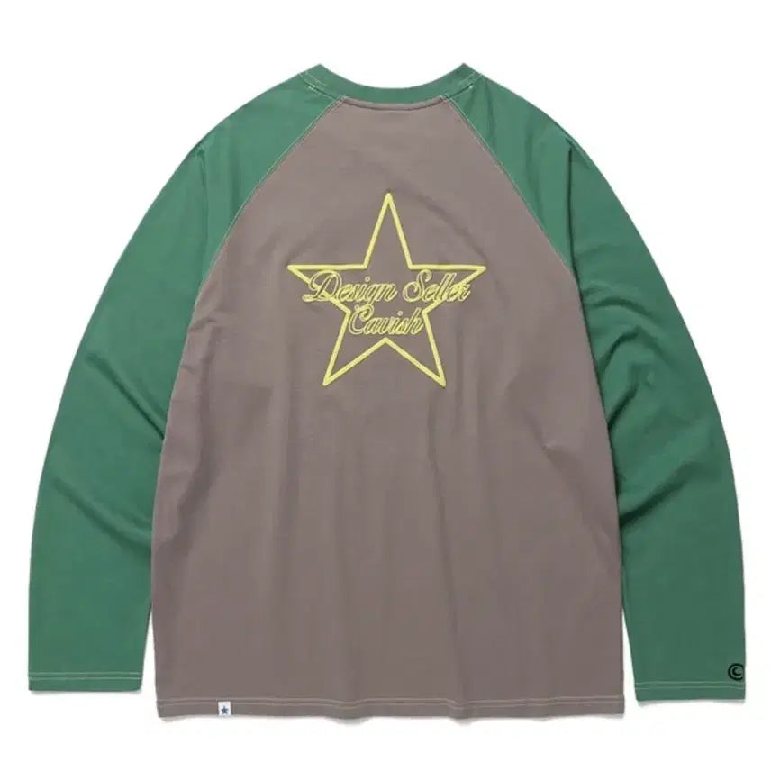 [BUNJANG] KABISI Raglan Star Logo Long Sleeve Tee Ash / 카비시 롱슬리브 RAGLAN STAR LOGO LS TEE ASH