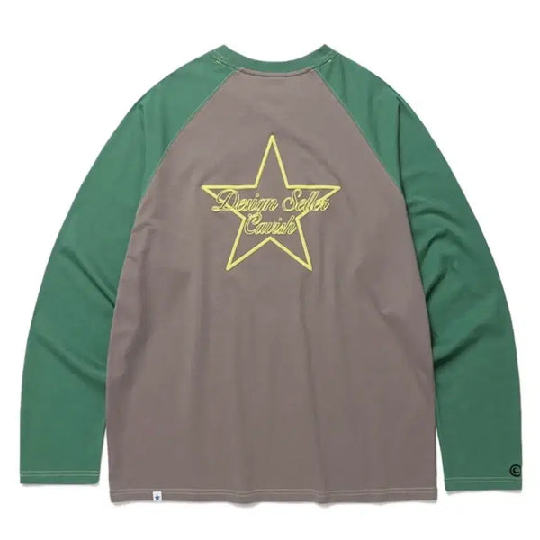 [BUNJANG] KABISI Raglan Star Logo Long Sleeve Tee Ash / 카비시 롱슬리브 RAGLAN STAR LOGO LS TEE ASH