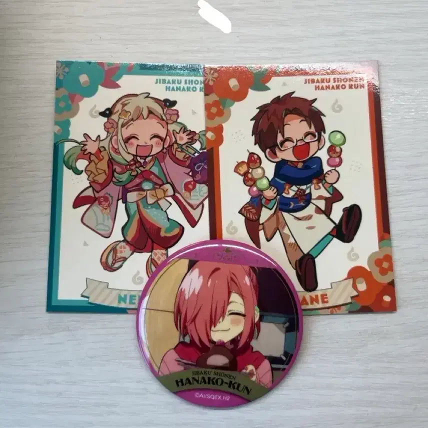 [BUNJANG] Toilet-bound Hanako-kun 10th Anniversary Paper Set & Mitsuba Can Badge / 지박소년 하나코군 굿즈 팝니다