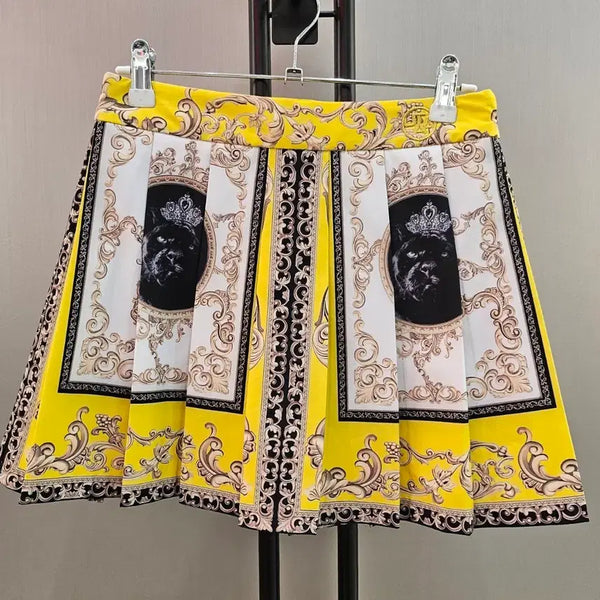 [BUNJANG] UTAA Pleated Golf Skirt Yellow S (26-inch) / 정품 UTAA 유타 골프 플리츠 스커트 옐로우 S 26인치 새상품급