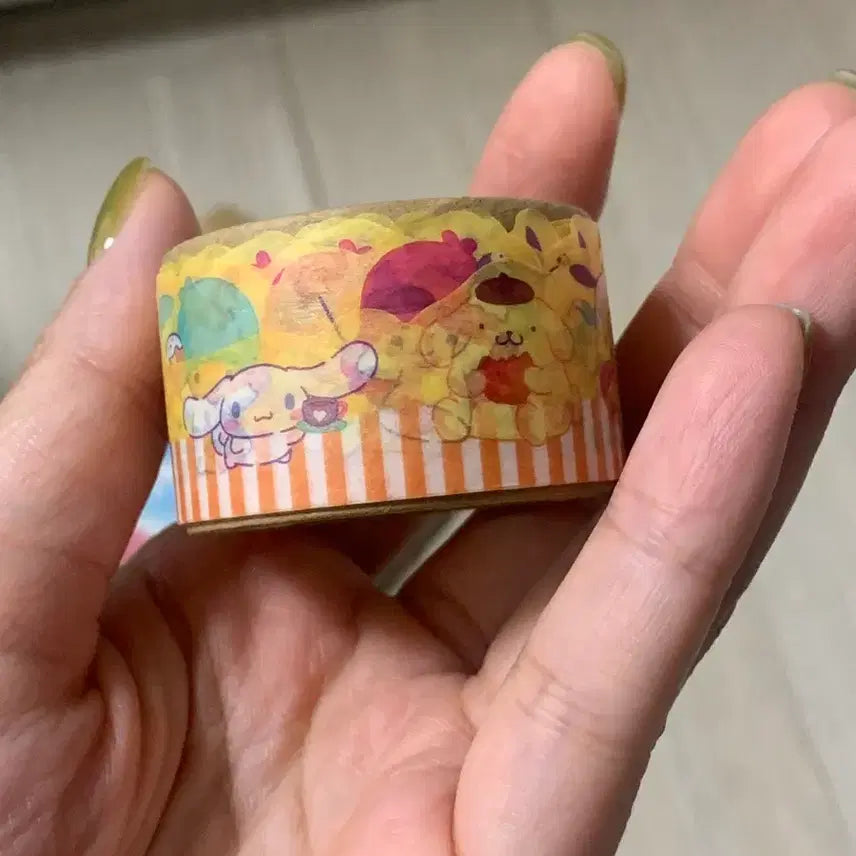 [BUNJANG] Sanrio Characters Yellow Masking Tape / 산리오캐릭터 마스킹 테이프 옐로