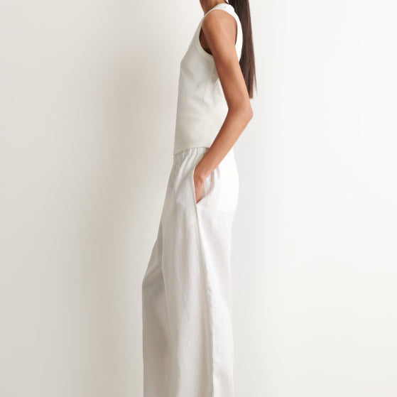 [BUNJANG] COS Elasticated Linen Barrel Leg Trousers / [새상품] COS 리넨 엘라스틴 팬츠 (베이지핑크/흰색)