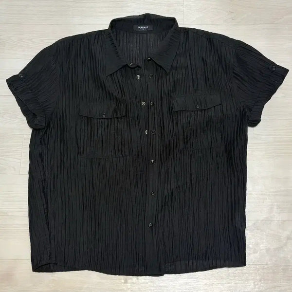 [BUNJANG] Our Days Seersucker Short Sleeve Shirt - Size M / 아워데이즈 시어서커 반팔 셔츠